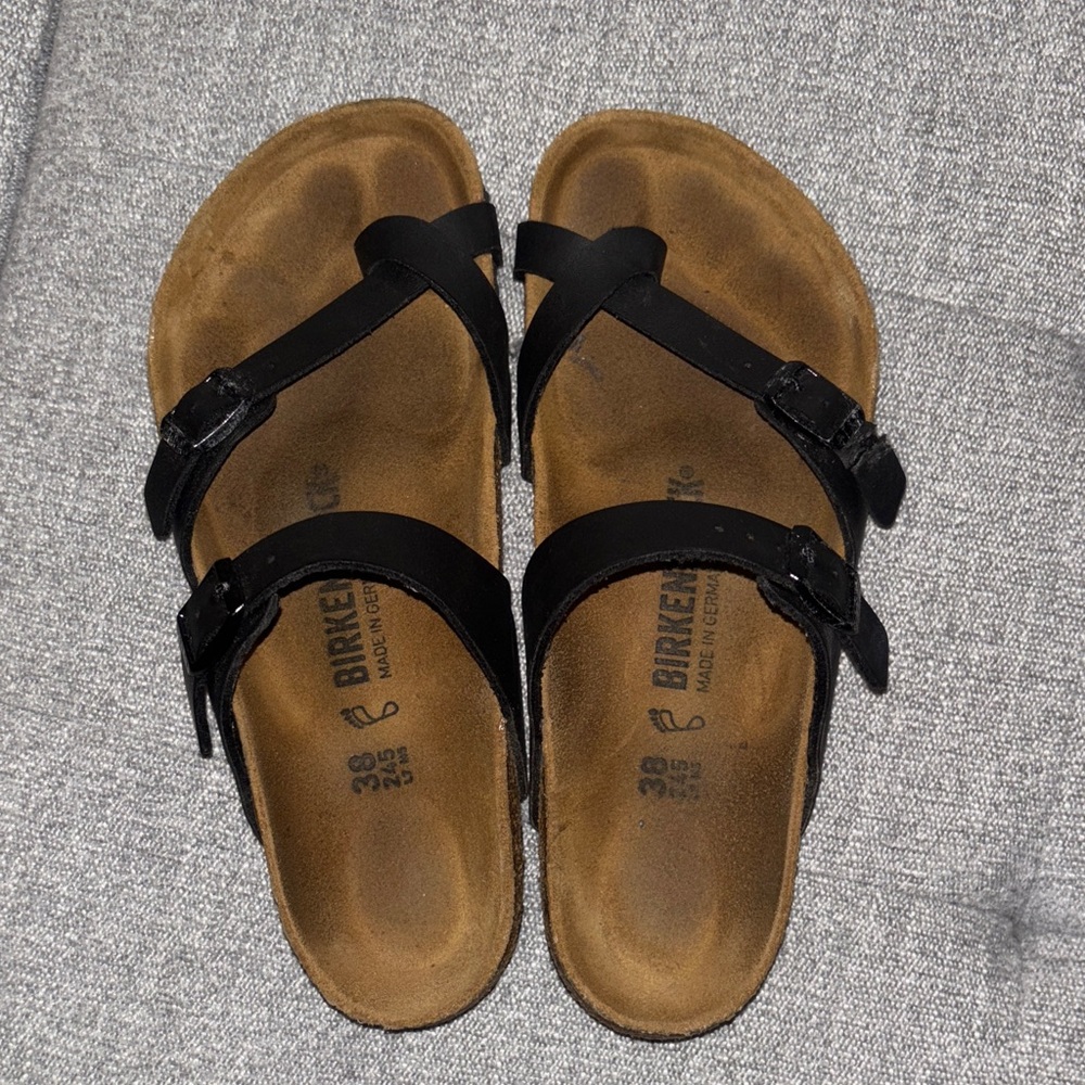 Birkenstock Women's Black and Brown Sandals